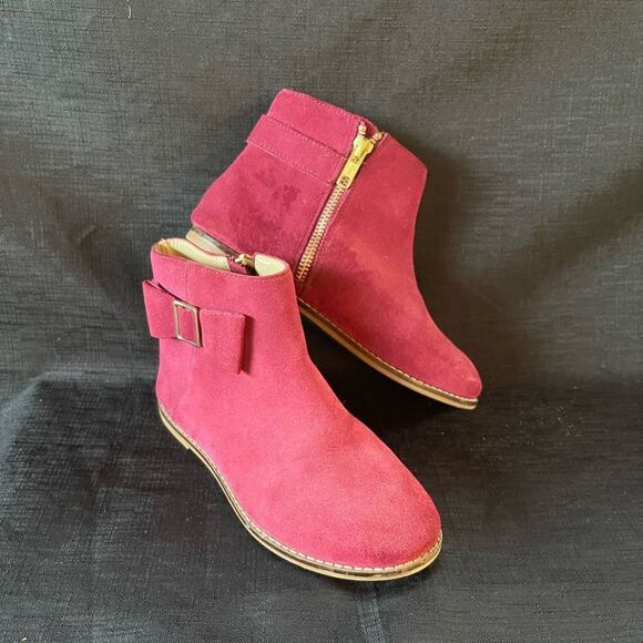 Janie & Jack Girls Maroon Suede Boots - Picture 7 of 8